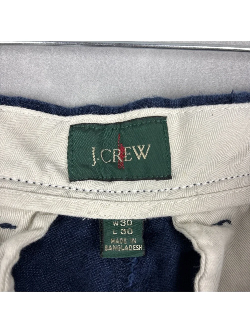 J.Crew Oarsman 100% Linen Pants Mens 30x28 Blue Classic Straight Leg Casual